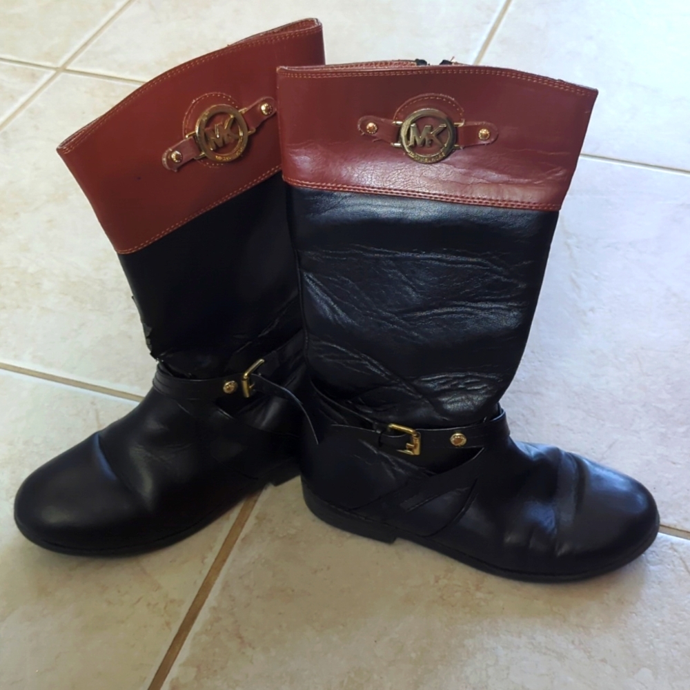 Michael kors girls size 2 black and brown Riding boots
